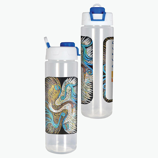 24 oz Full Color Grip Bottle with Pop Up Lid