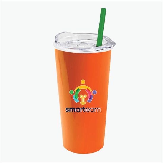 18 oz Road Master Tumbler with Slide Lid and Straw - Full Color