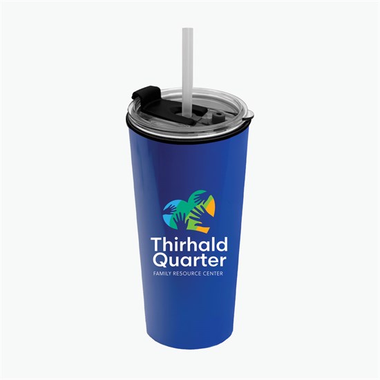 18 oz Road Master Tumbler with Flip Up Lid and Straw - Full Color