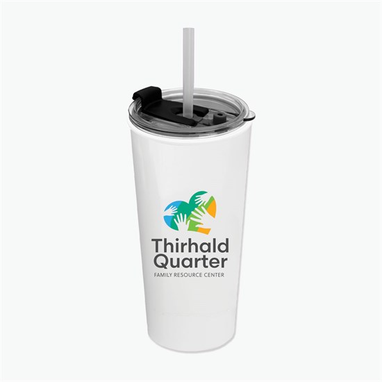 18 oz Road Master Tumbler with Flip Up Lid and Straw - Full Color