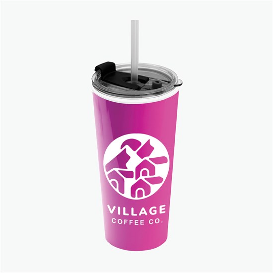 18 oz Road Master Tumbler with Flip Up Lid and Straw
