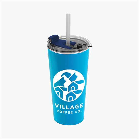 18 oz Road Master Tumbler with Flip Up Lid and Straw