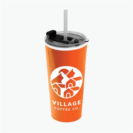 18 oz Road Master Tumbler with Flip Up Lid and Straw