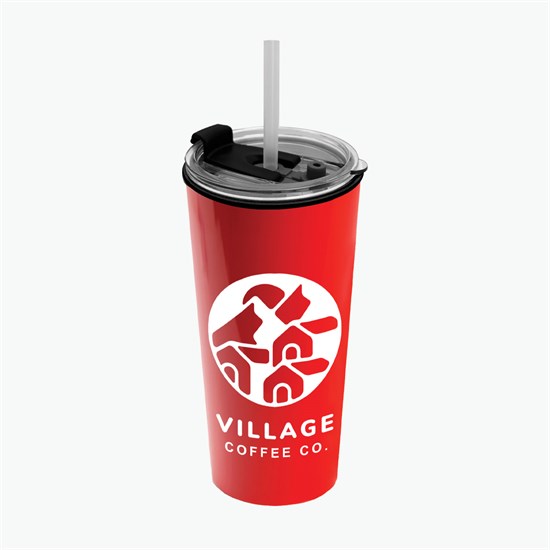 18 oz Road Master Tumbler with Flip Up Lid and Straw