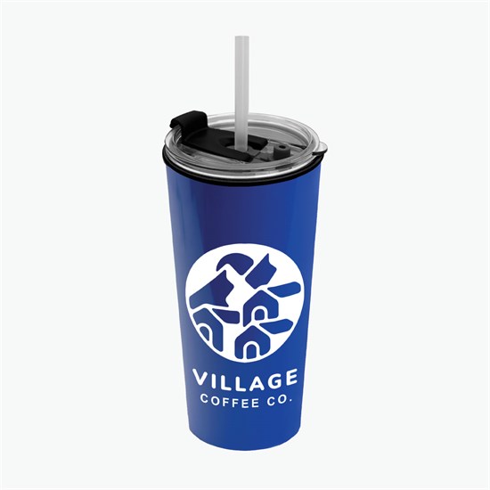 18 oz Road Master Tumbler with Flip Up Lid and Straw