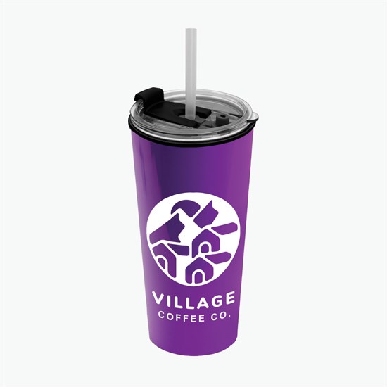 18 oz Road Master Tumbler with Flip Up Lid and Straw