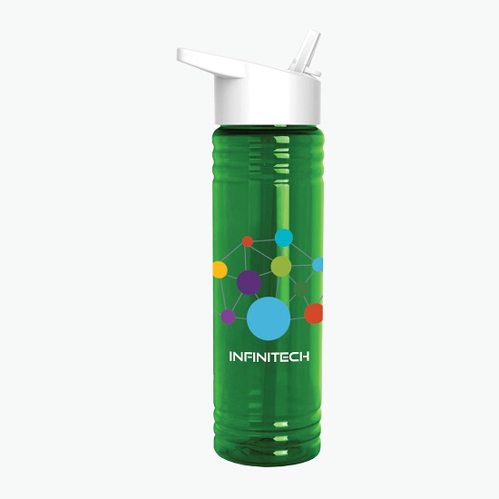 24 oz Slim Fit Water Bottle with Flip Straw Lid - Full Color