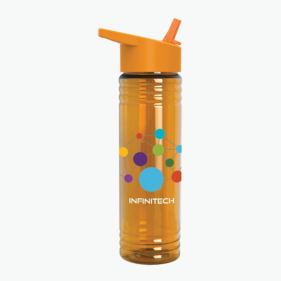 24 oz Slim Fit Water Bottle with Flip Straw Lid - Full Color