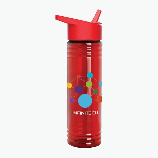 24 oz Slim Fit Water Bottle with Flip Straw Lid - Full Color