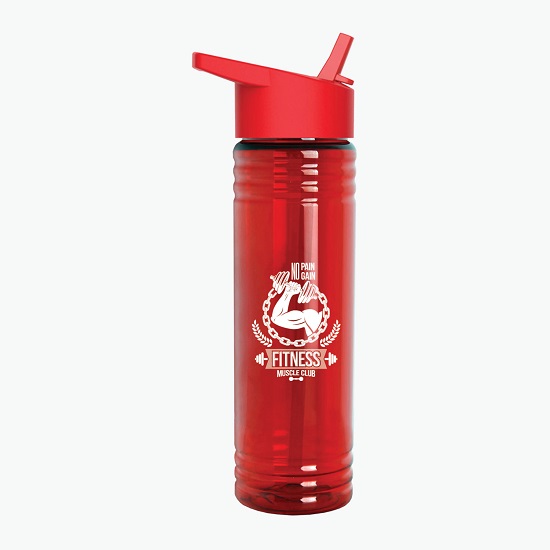 24 oz Slim Fit Water Bottle with Flip Straw Lid