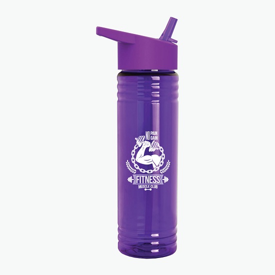 24 oz Slim Fit Water Bottle with Flip Straw Lid