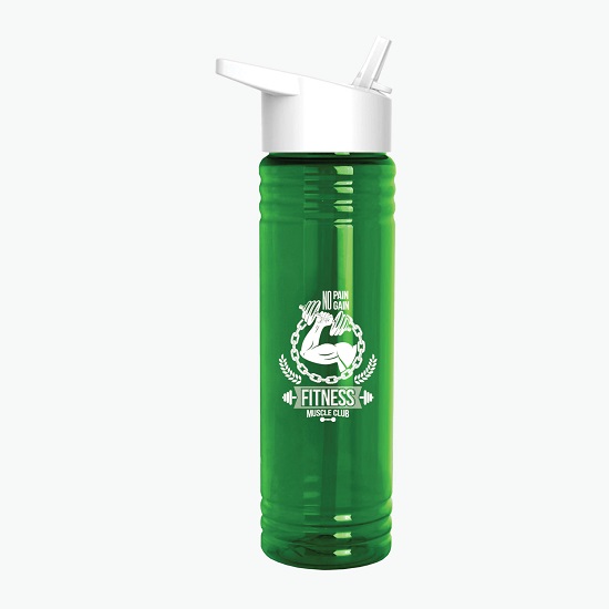 24 oz Slim Fit Water Bottle with Flip Straw Lid