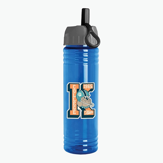 24 oz Slim Fit Water Bottle with Ring Straw Lid - Full Color