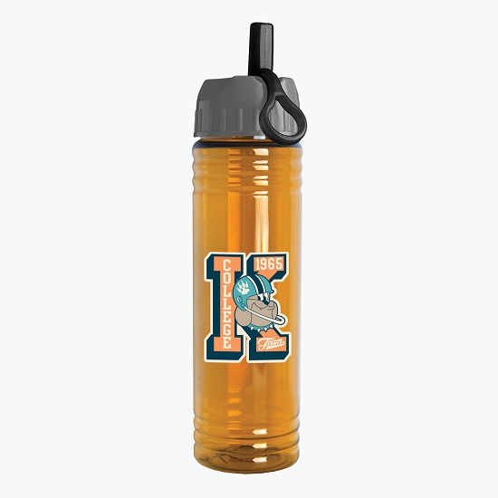 24 oz Slim Fit Water Bottle with Ring Straw Lid - Full Color