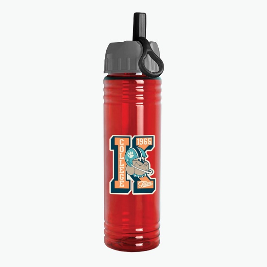 24 oz Slim Fit Water Bottle with Ring Straw Lid - Full Color