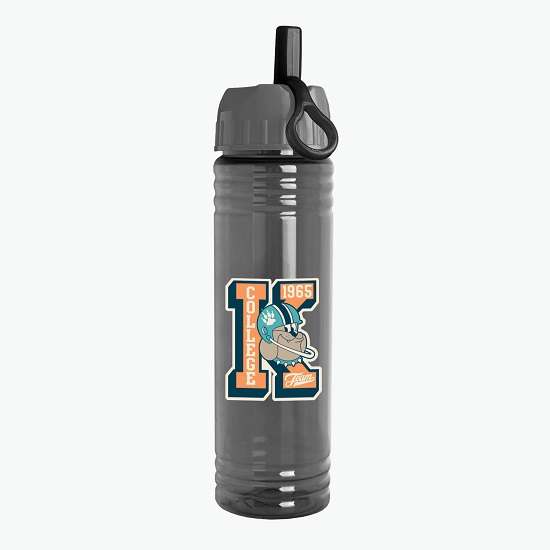 24 oz Slim Fit Water Bottle with Ring Straw Lid - Full Color