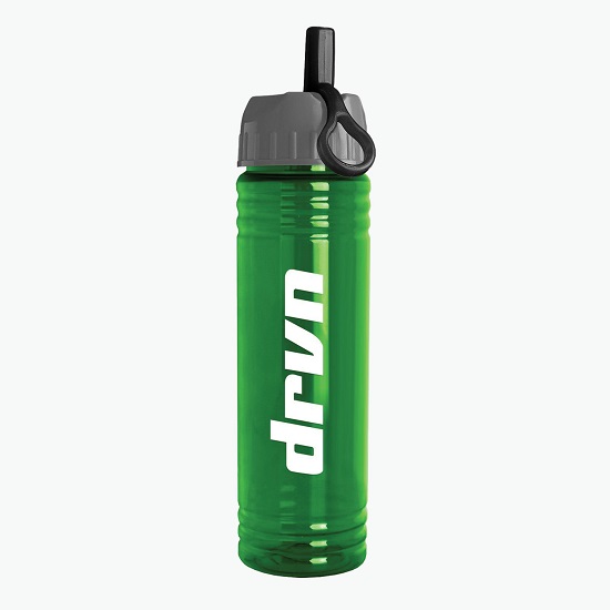 24 oz Slim Fit Water Bottle with Ring Straw Lid