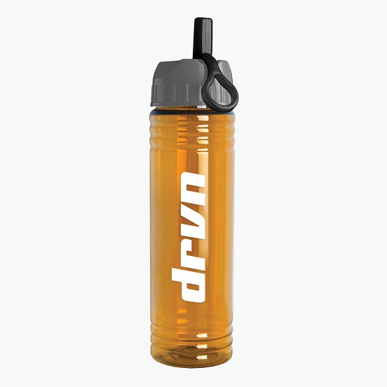 24 oz Slim Fit Water Bottle with Ring Straw Lid