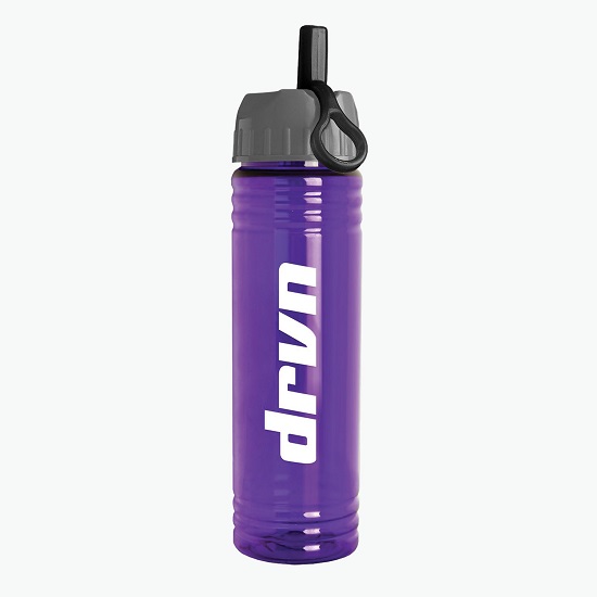 24 oz Slim Fit Water Bottle with Ring Straw Lid