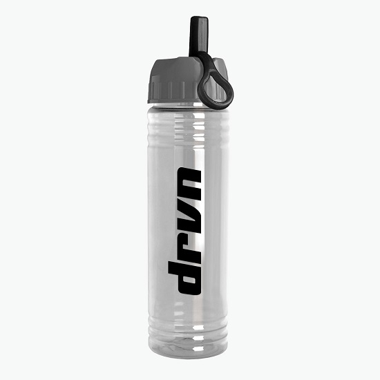 24 oz Slim Fit Water Bottle with Ring Straw Lid