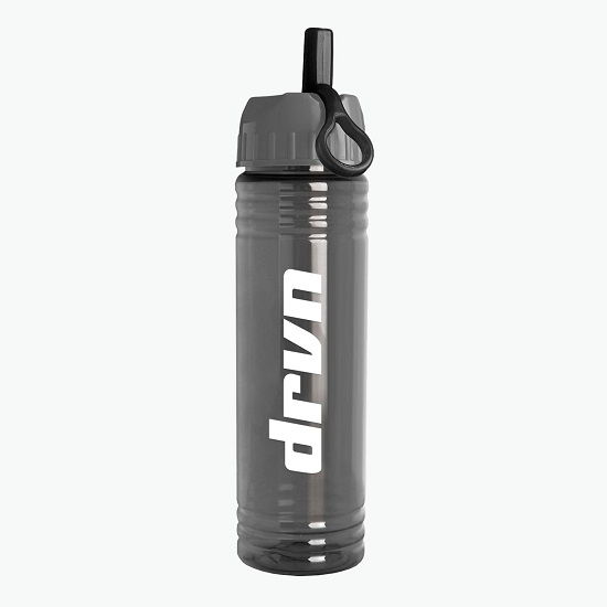 24 oz Slim Fit Water Bottle with Ring Straw Lid
