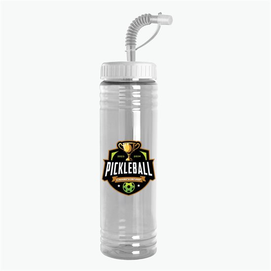 24 oz Slim Fit Water Bottle with Straw Lid - Full Color