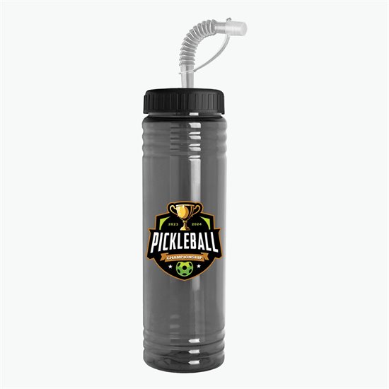 24 oz Slim Fit Water Bottle with Straw Lid - Full Color