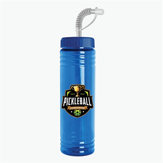 24 oz Slim Fit Water Bottle with Straw Lid - Full Color