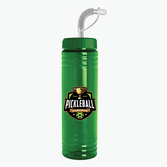 24 oz Slim Fit Water Bottle with Straw Lid - Full Color