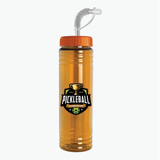 24 oz Slim Fit Water Bottle with Straw Lid - Full Color