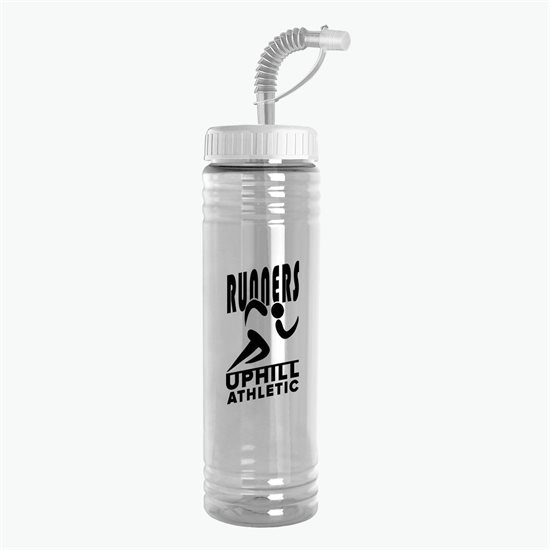 24 oz Slim Fit Water Bottle with Straw Lid