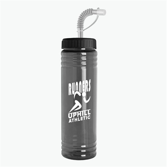 24 oz Slim Fit Water Bottle with Straw Lid