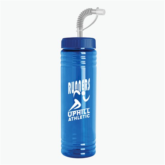 24 oz Slim Fit Water Bottle with Straw Lid