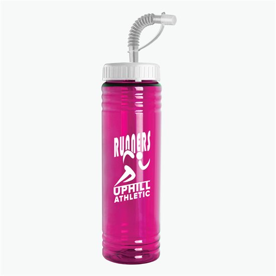 24 oz Slim Fit Water Bottle with Straw Lid
