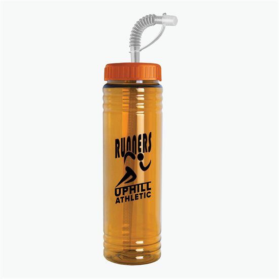 24 oz Slim Fit Water Bottle with Straw Lid