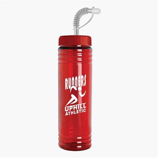 24 oz Slim Fit Water Bottle with Straw Lid