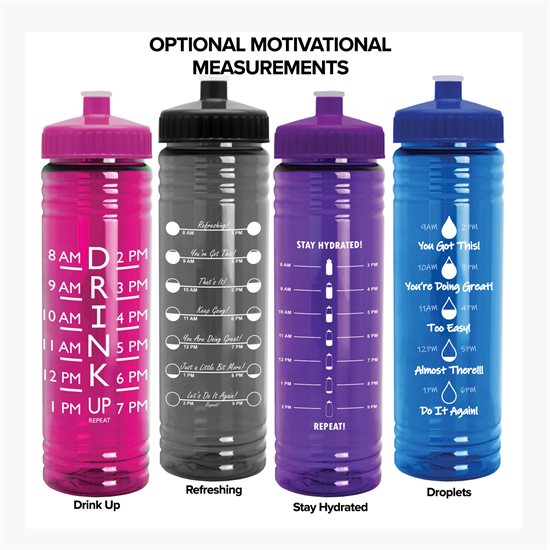 24 oz Slim Fit Water Bottle with Push-Pull Lid - Full Color
