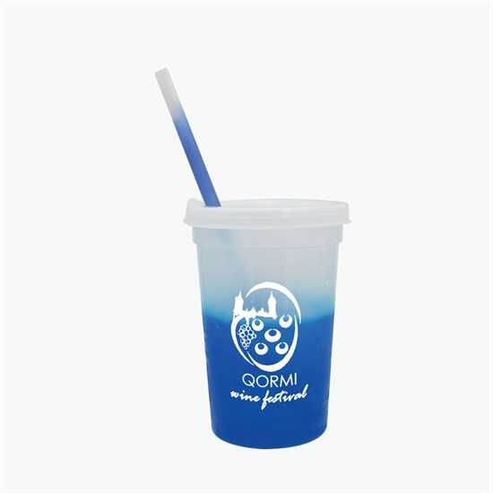 22 oz Mood Color Change Stadium Cup with Lid and Straw - 24-Hour Production