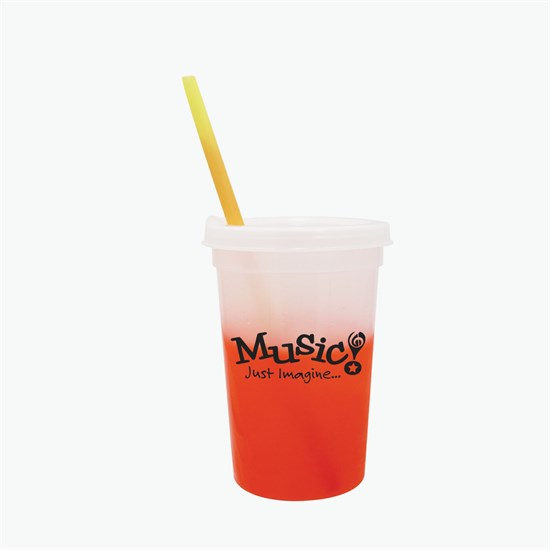 22 oz Mood Color Change Stadium Cup with Lid and Straw - 24-Hour Production
