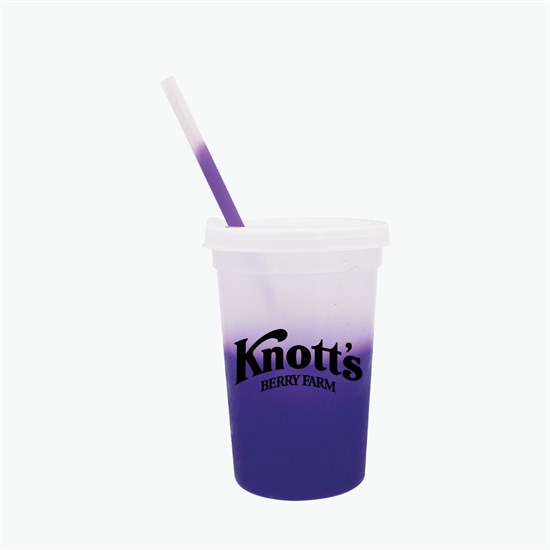 22 oz Mood Color Change Stadium Cup with Lid and Straw - 24-Hour Production