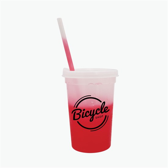 22 oz Mood Color Change Stadium Cup with Lid and Straw - 24-Hour Production