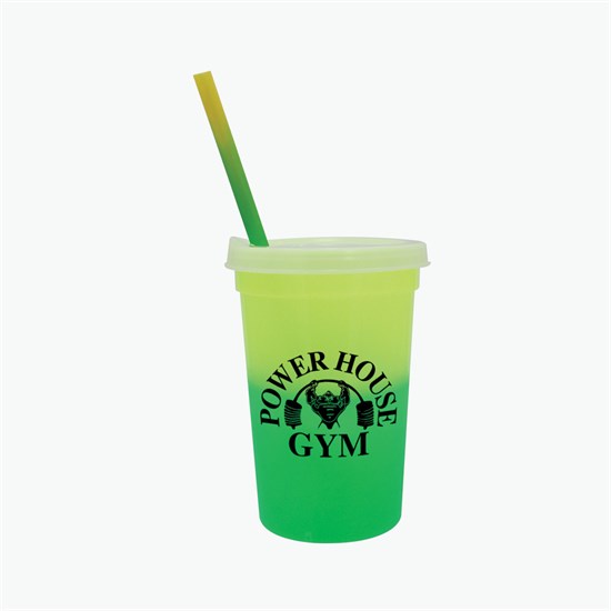 22 oz Mood Color Change Stadium Cup with Lid and Straw - 24-Hour Production