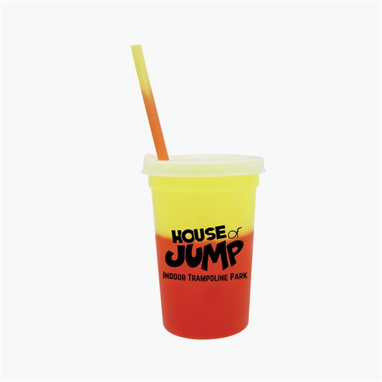 22 oz Mood Color Change Stadium Cup with Lid and Straw - 24-Hour Production