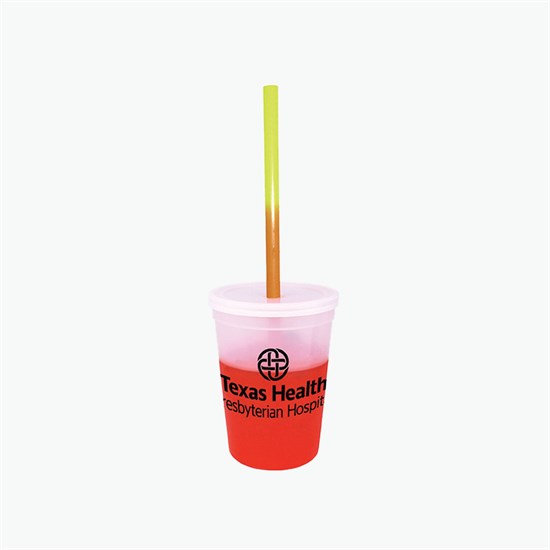 12 oz Mood Color Change Stadium Cup with Lid and Straw - 24-Hour Production