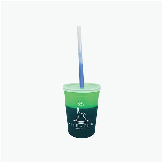 12 oz Mood Color Change Stadium Cup with Lid and Straw - 24-Hour Production