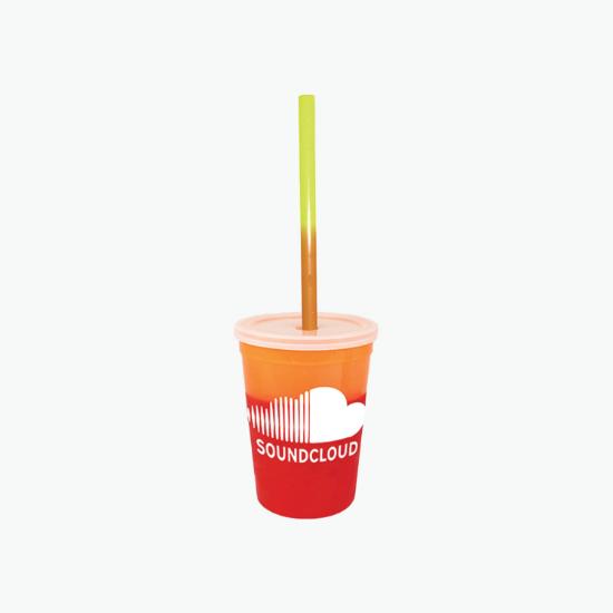 12 oz Mood Color Change Stadium Cup with Lid and Straw - 24-Hour Production
