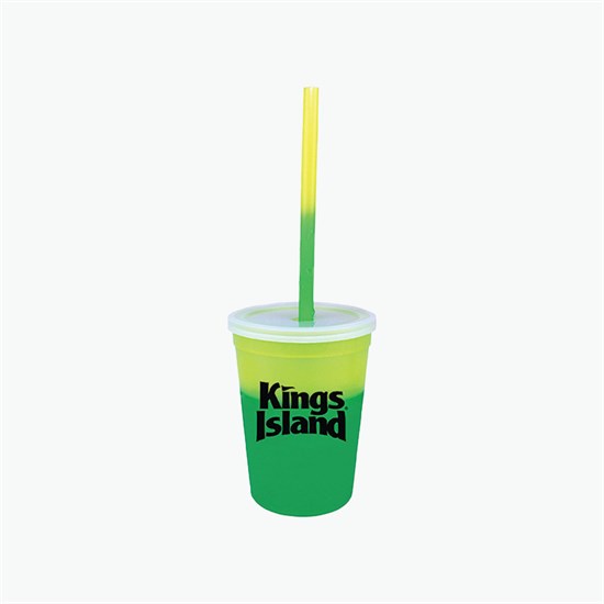 12 oz Mood Color Change Stadium Cup with Lid and Straw - 24-Hour Production