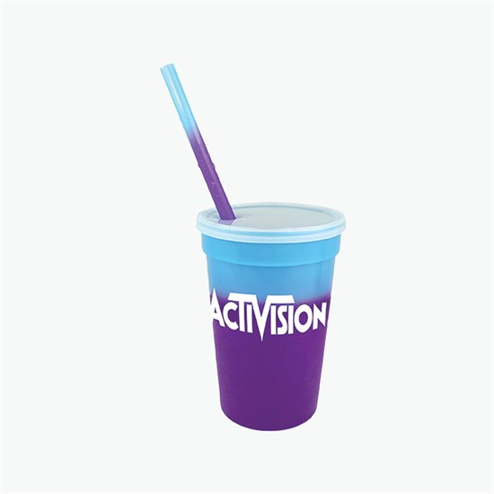 17 oz Mood Color Change Stadium Cup with Lid and Straw - 24-Hour Production