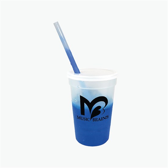 17 oz Mood Color Change Stadium Cup with Lid and Straw - 24-Hour Production
