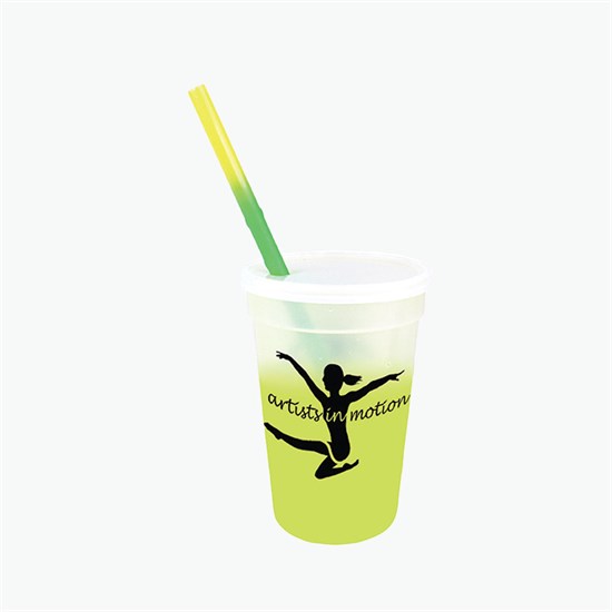 17 oz Mood Color Change Stadium Cup with Lid and Straw - 24-Hour Production